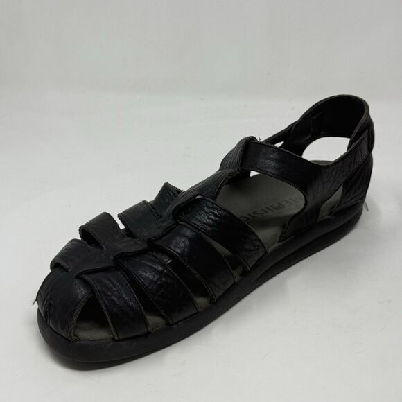 Mephisto Sam Fisherman Sandals Mens 11 EU 45 Black Leather Casual Comfort - Picture 7 of 15